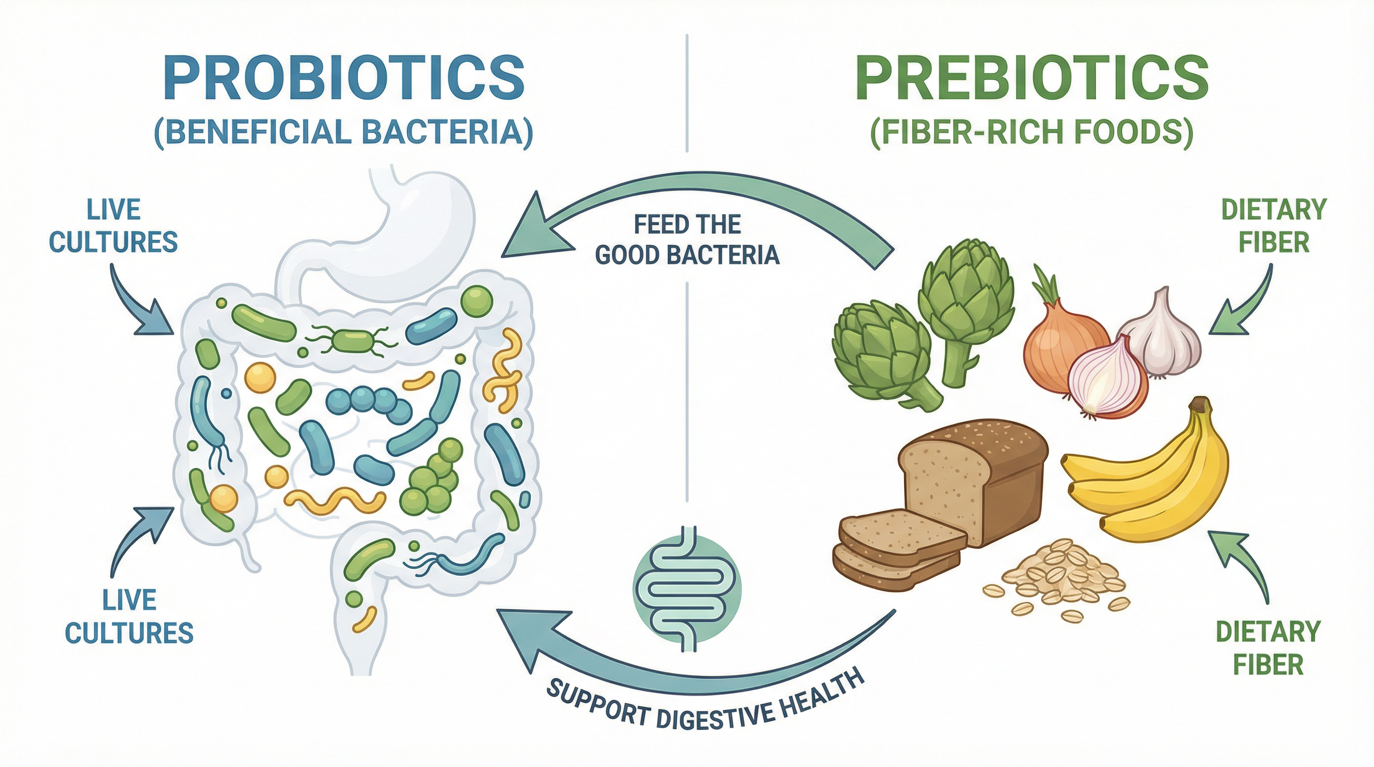 Probiotics vs Prebiotics